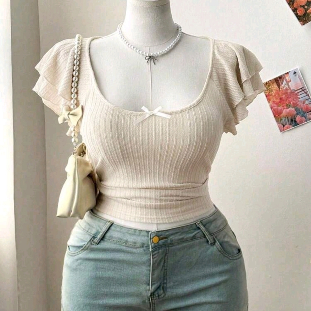 Elegant Cream Women's Top